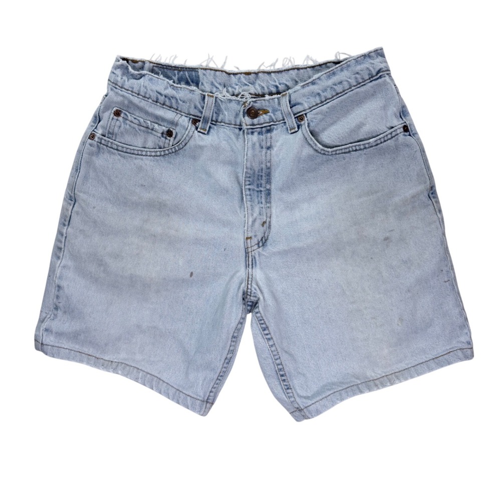 Mens 33 Levi's 550 Denim Shorts Cotton Relaxed Fit Vintage 90s Jorts Light Wash